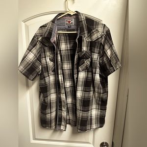 Flag & Anthem short sleeve wester style snap button XXL